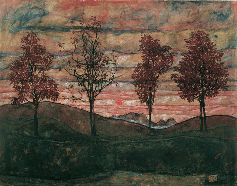 Vier bomen - Egon Schiele
