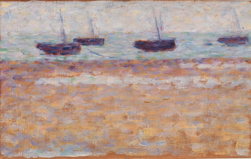 Vier boten in Grandcamp - Georges Seurat
