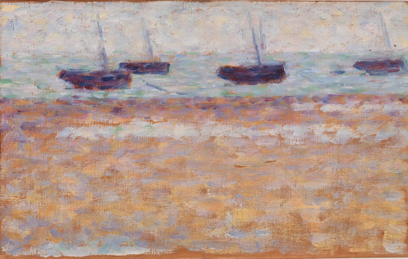 Vier boten in Grandcamp - Georges Seurat