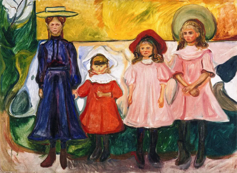 Vier Meisjes in Åsgårdstrand - Edvard Munch