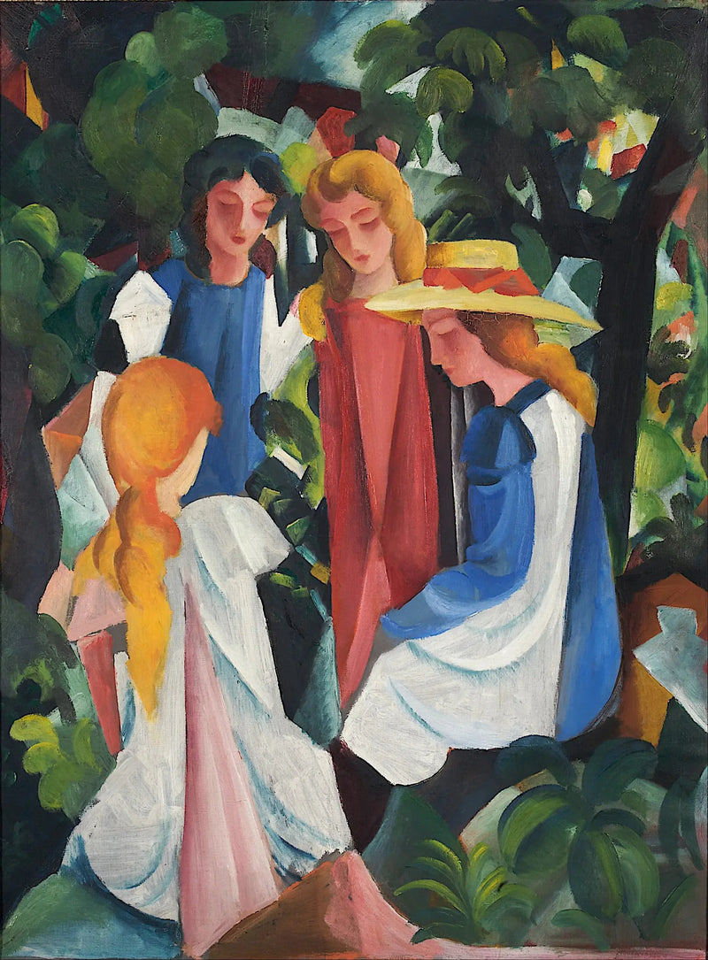 Vier jonge meisjes - August Macke