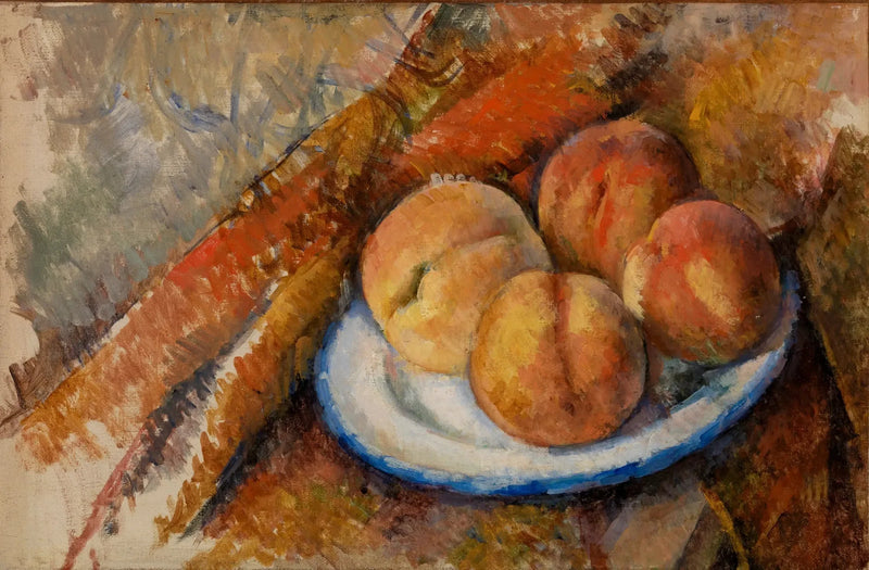 Vier perziken op een bord - Paul Cézanne