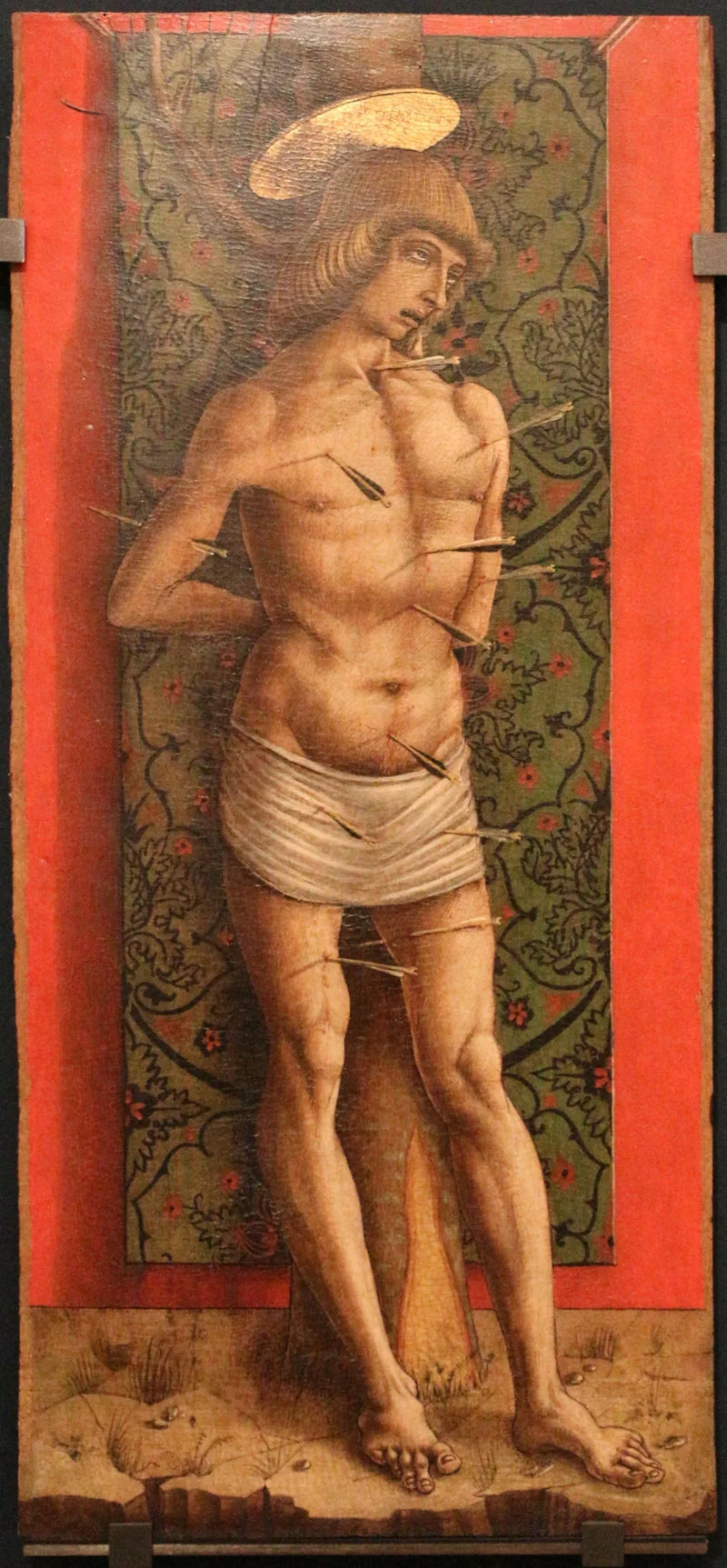Vier heiligen en zaligen: Sint Sebastianus - Carlo Crivelli