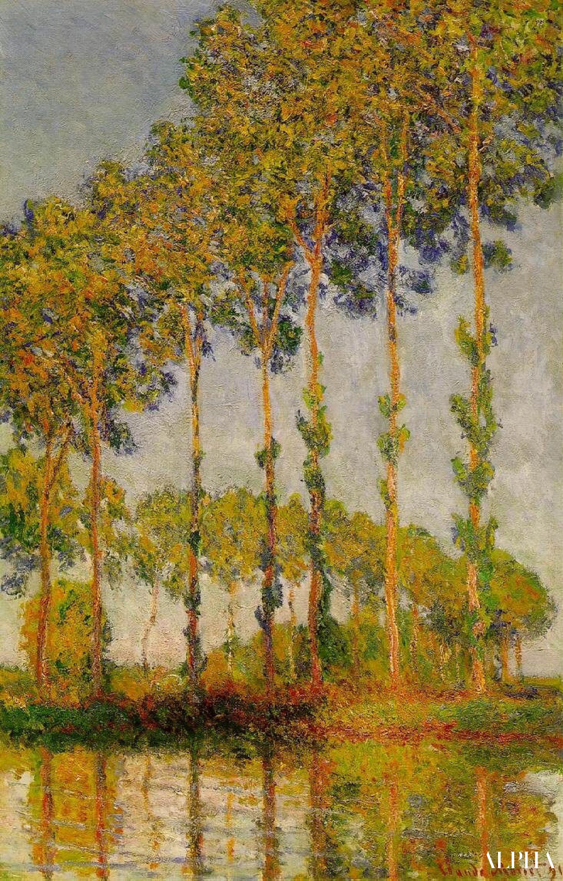 Rij van populieren - Claude Monet - Reproducties van schilderijen en hoogwaardige schilderijen