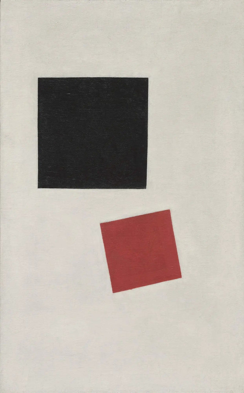 Realistische schilderkunst van een jongen met een rugzak - Kleurenmassa's in de vierde dimensie - Kazimir Malevich