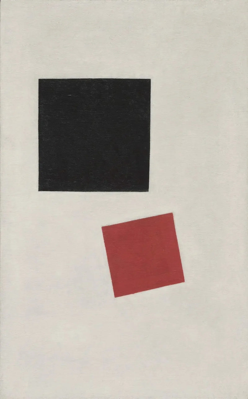 Realistische schilderkunst van een jongen met een rugzak - Kleurenmassa's in de vierde dimensie - Kazimir Malevich