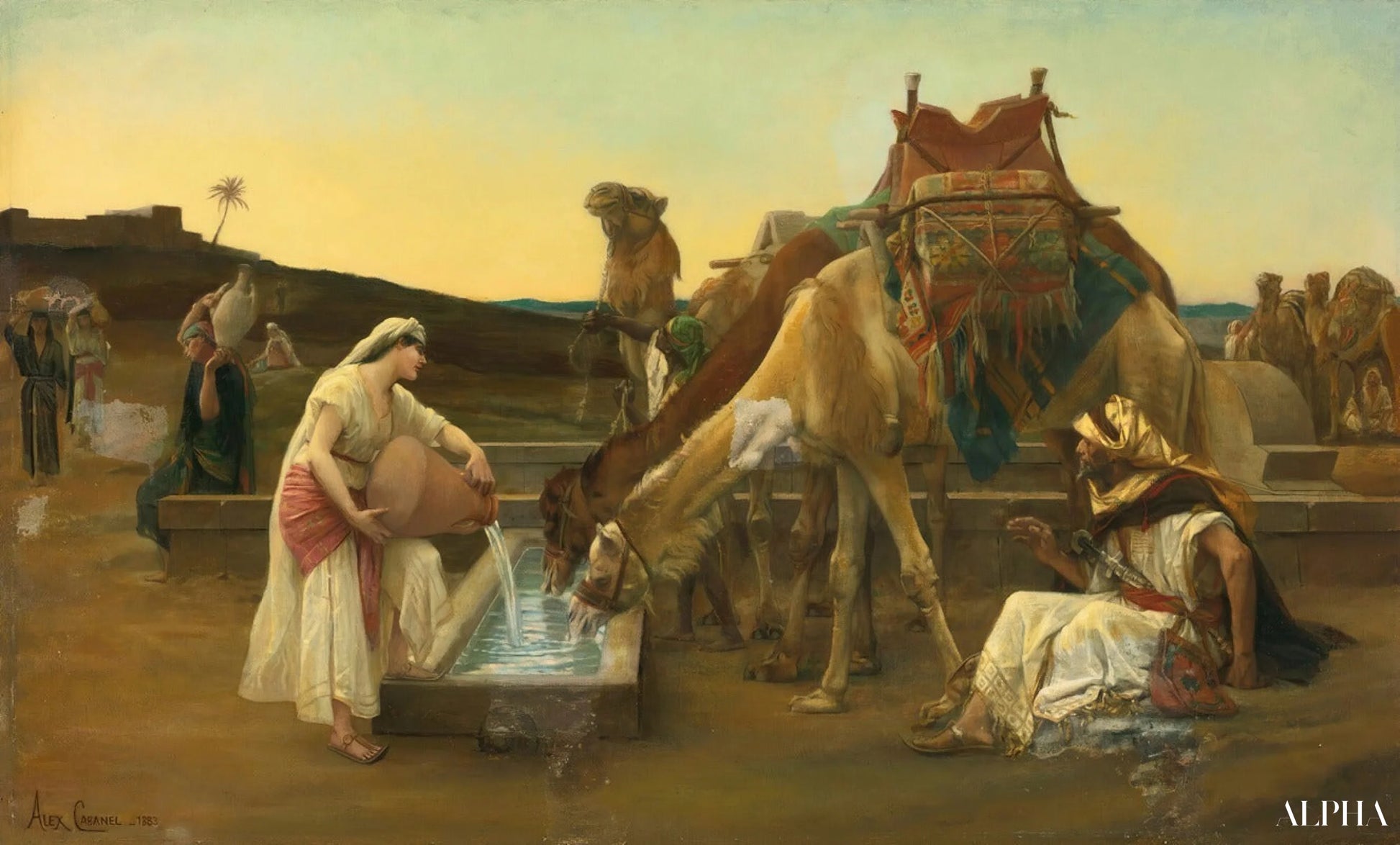 Rebecca Et Eliézer - Alexandre Cabanel Reproductions de tableaux à la peinture à l’huile