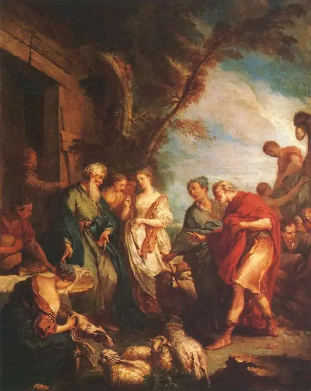Rebecca ontvangt van Eliezer de brieven van Abraham - François Boucher