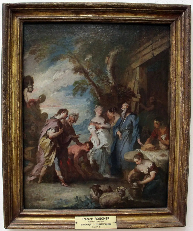 Rebecca ontvangt deze van Abraham - François Boucher