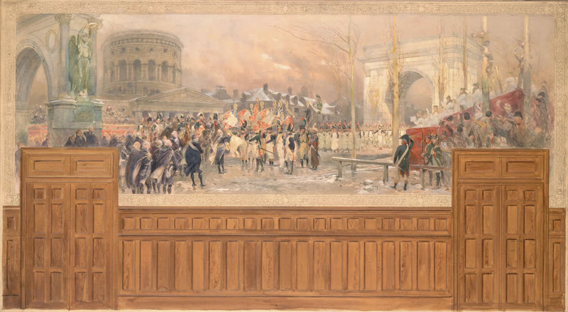 Ontvangst door de gemeente Parijs bij de Villette-poort van de troepen die terugkeren uit Polen, na de campagne van 1806-1807. - Édouard Detaille