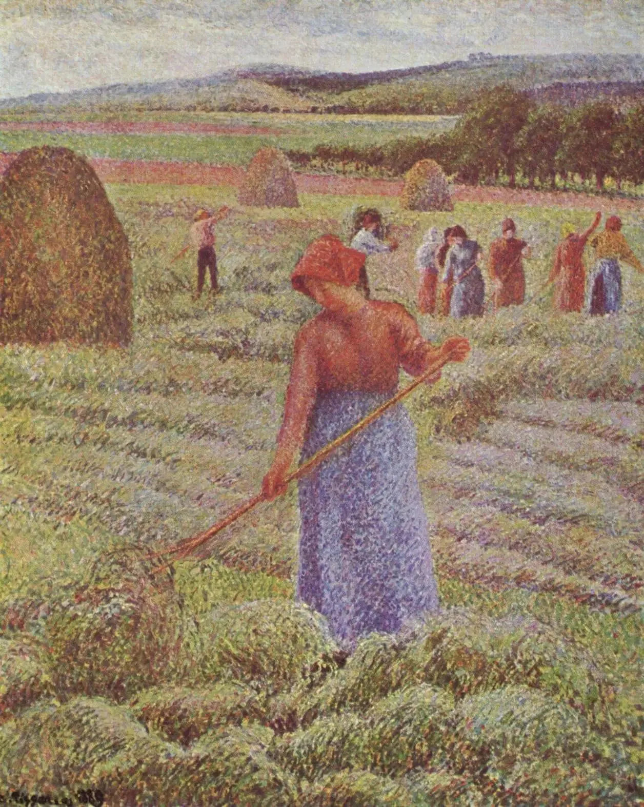 Récolte du foin à Eragny-sur-Epte - Camille Pissarro image 1 copie peinte à la main à l’huile