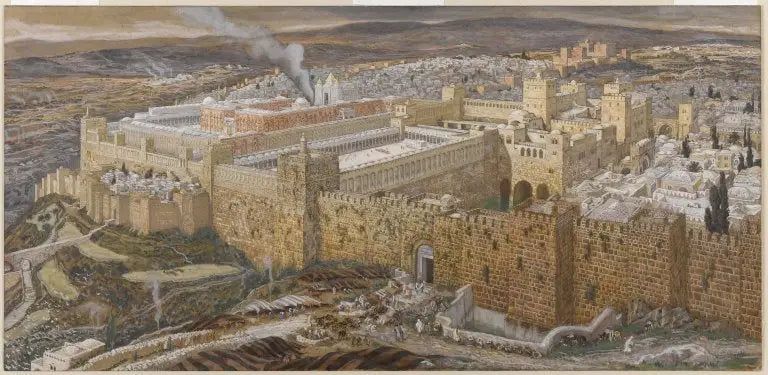 Reconstructie van Jeruzalem en de tempel van Herodes - James Tissot

Source:
Reconstitution de Jérusalem et du temple d'Hérode - James Tissot