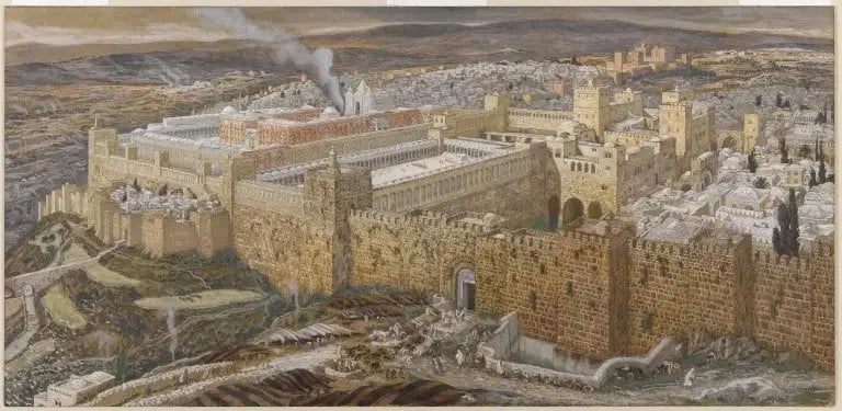 Reconstructie van Jeruzalem en de tempel van Herodes - James Tissot

Source:
Reconstitution de Jérusalem et du temple d'Hérode - James Tissot