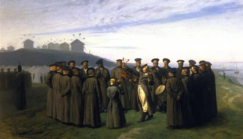 Recreatie in een Russische kamp - Jean-Léon Gérôme