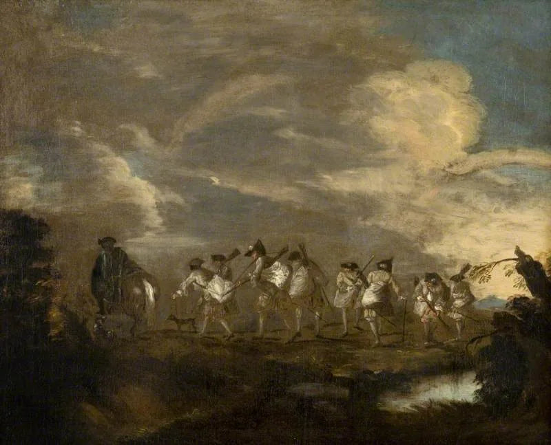 Rekruten die zich bij het regiment voegen - Antoine Watteau