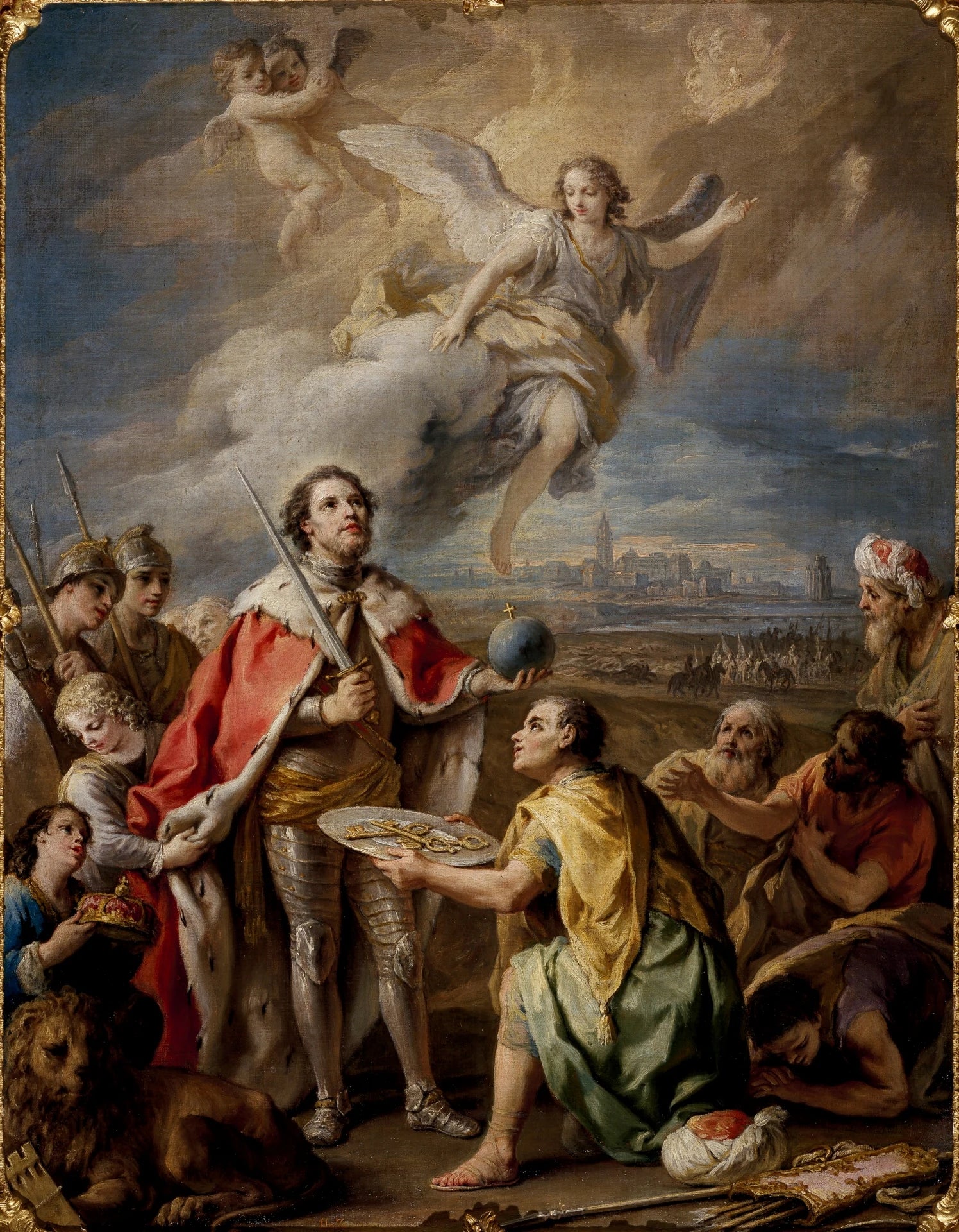 rédition de Séville au roi San Fernando. - Charles Joseph Flipart
