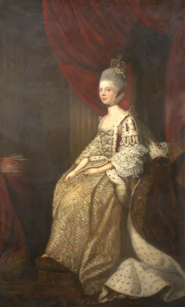 Reine Charlotte (1744–1818), koningin-gemalin van George III - Joshua Reynolds

Source:
Reine Charlotte (1744–1818), reine consort de George III - Joshua Reynolds