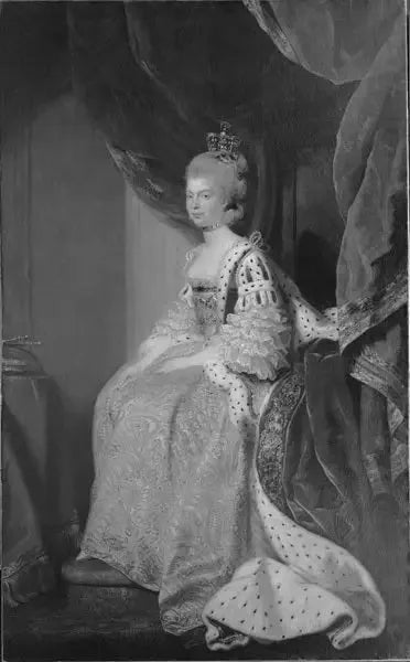 Reine Charlotte-Sophie van Mecklenburg-Strelitz. Echtgenote van George III. - Joshua Reynolds

Source:
Reine Charlotte-Sophie de Mecklembourg-Strelitz. Épouse de George III. - Joshua Reynolds