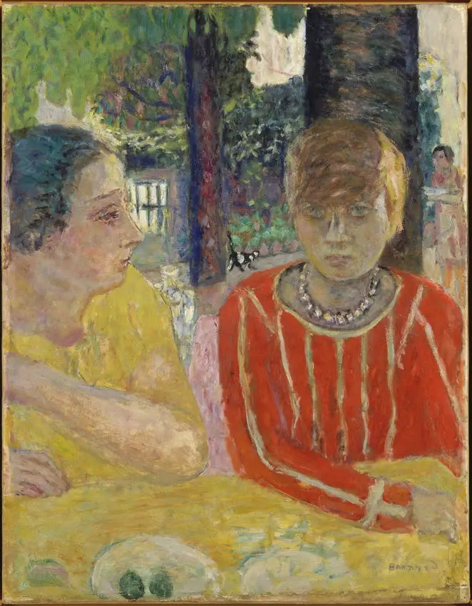 Koningin Natanson en Marthe Bonnard in een rode corsage - Pierre Bonnard