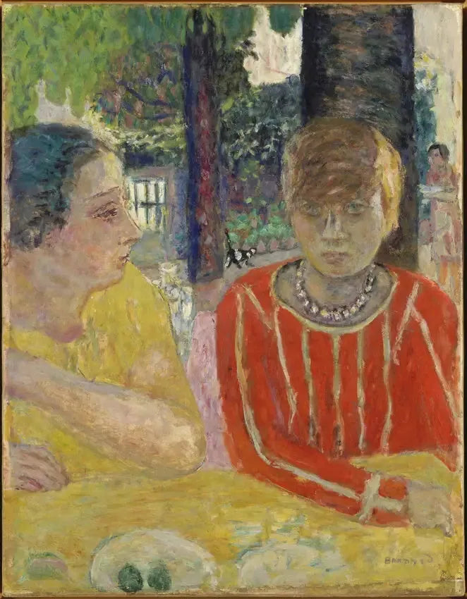 Koningin Natanson en Marthe Bonnard in een rode corsage - Pierre Bonnard