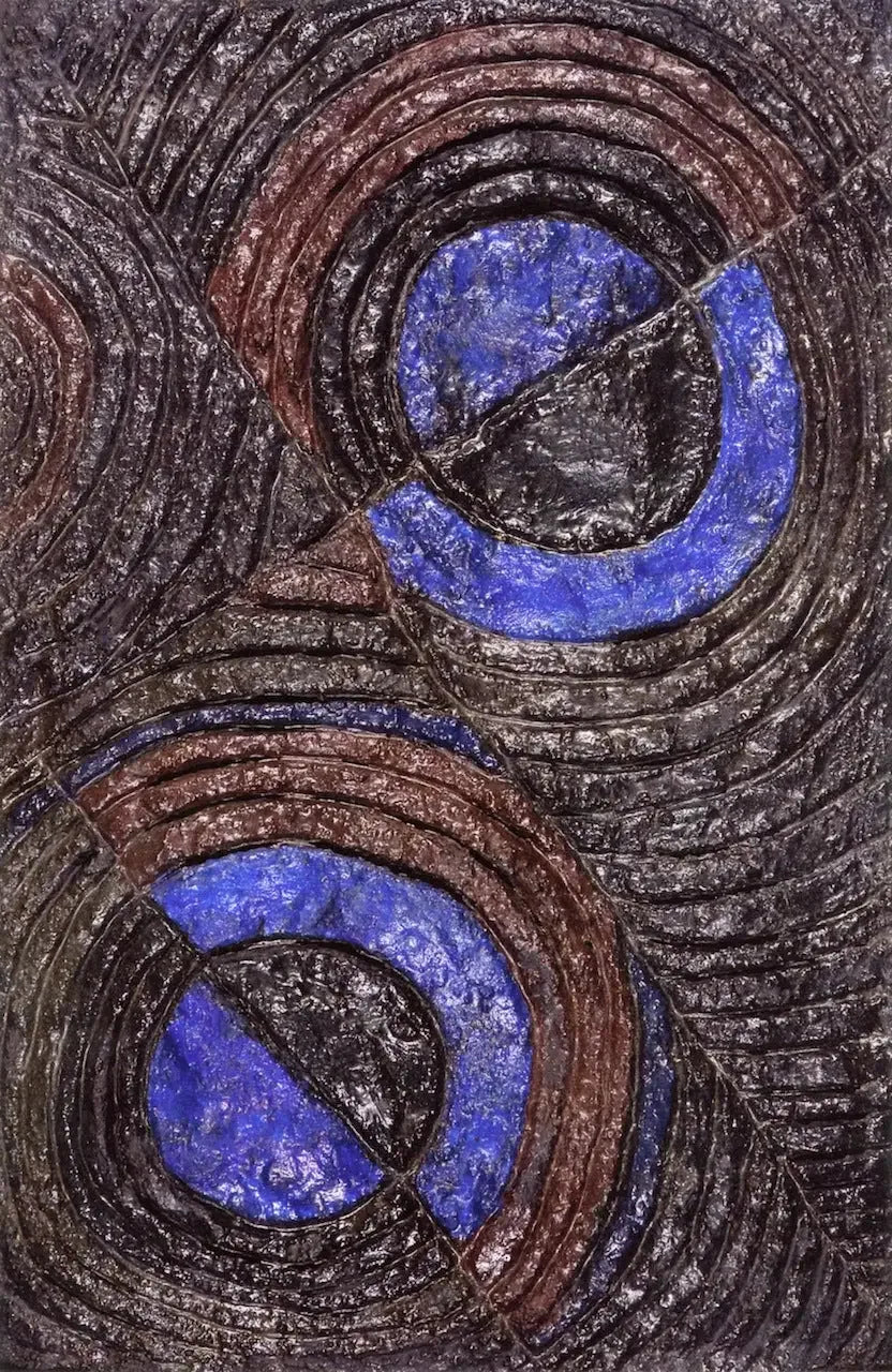 Bruin en blauw relief - Robert Delaunay