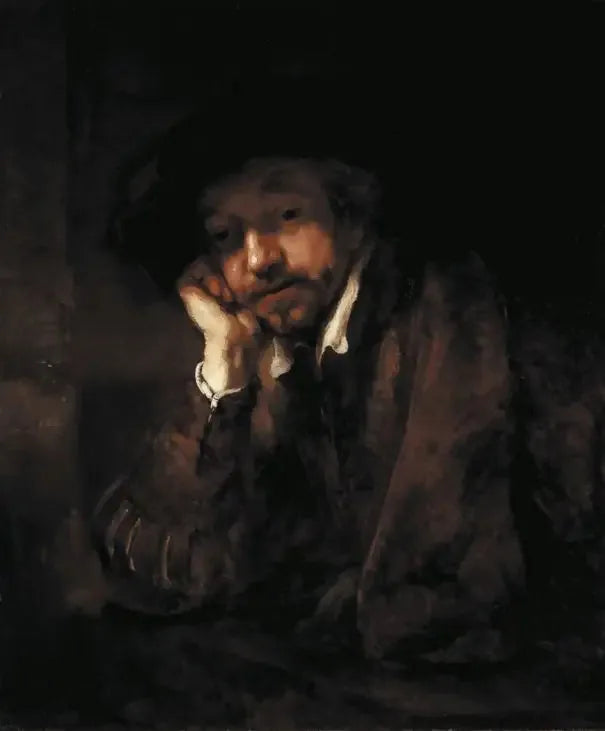 Rembrandt leunend op een vensterbank - Rembrandt
