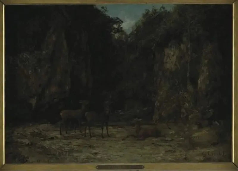 Hertenafsluiting bij schemering - Gustave Courbet