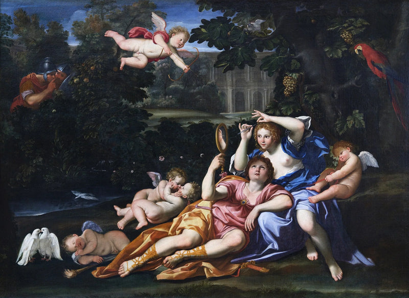 Renaud presenteert een Armide-spiegel - Domenichino
