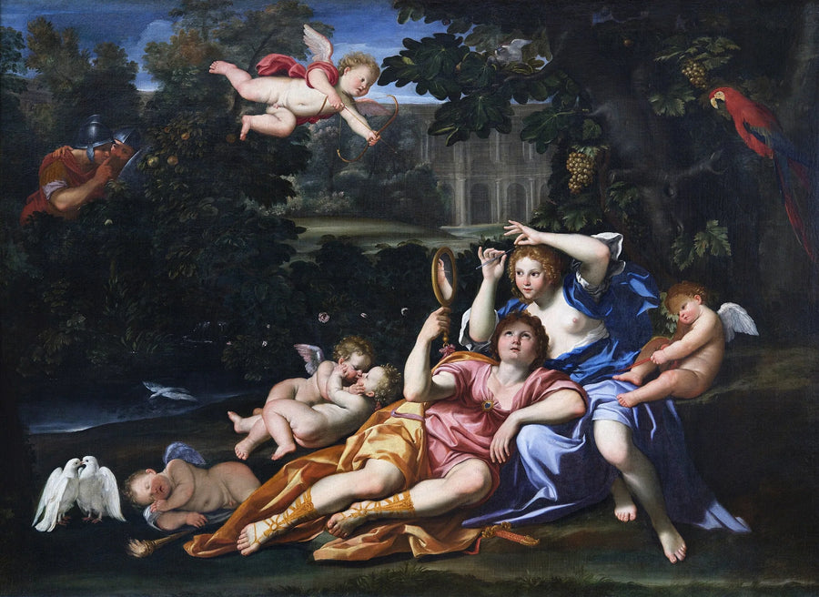 Renaud presenteert een Armide-spiegel - Domenichino