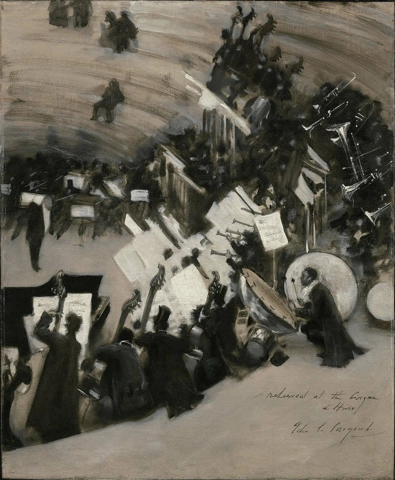 Herhaling van het orkest Pasdeloup in het Cirque d'Hiver - John Singer Sargent