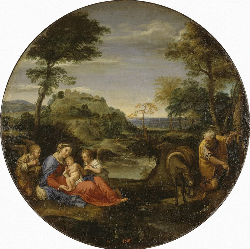 Rust tijdens de vlucht naar Egypte - Annibale Carracci
