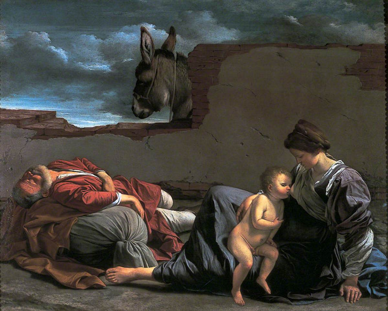 Rust tijdens de vlucht naar Egypte - Orazio Gentileschi