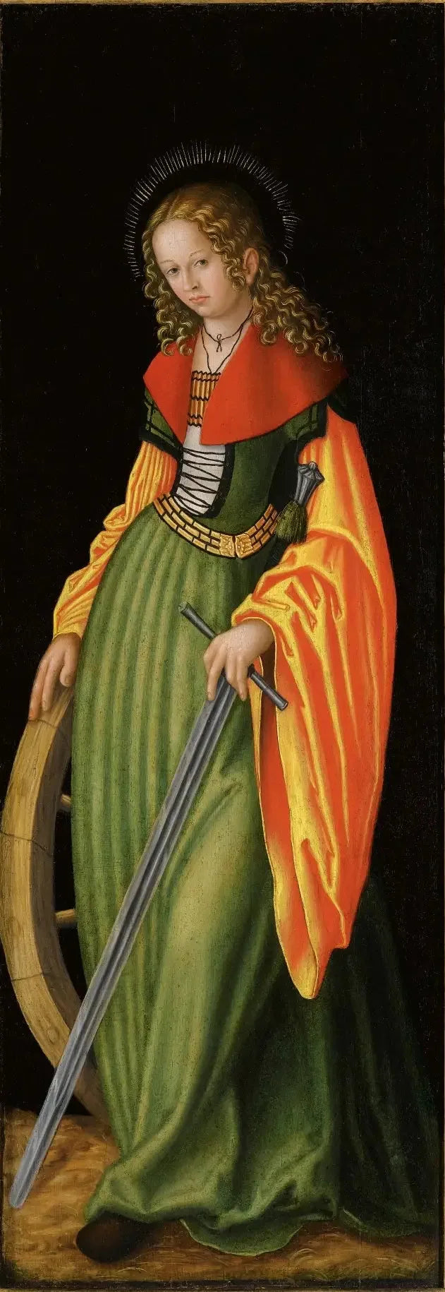 Retabel van Feilitzsch [rechter vleugel, recto] : Sint Catharina - Lucas Cranach de Oudere