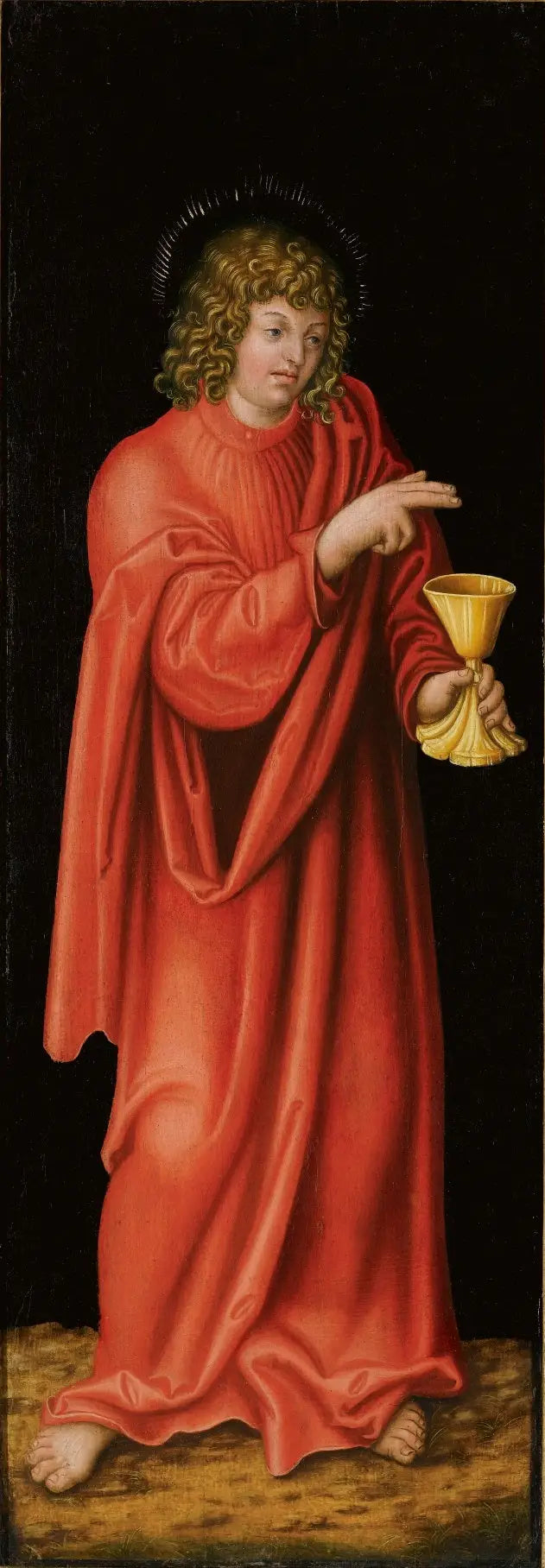 Retabel van Feilitzsch [linkerzij, achterzijde] : Sint Johannes de Evangelist - Lucas Cranach de Oudere