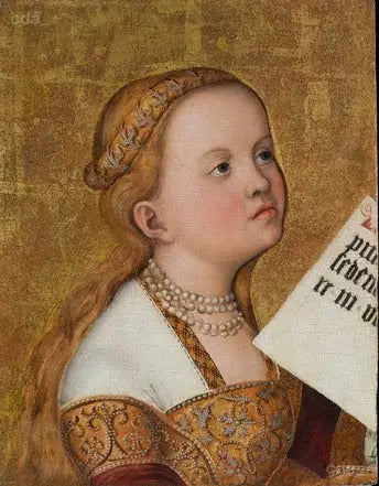 Prague altaarstuk [linker vleugel, fragment]: Sint (Apollonia?) - Lucas Cranach de Oudere