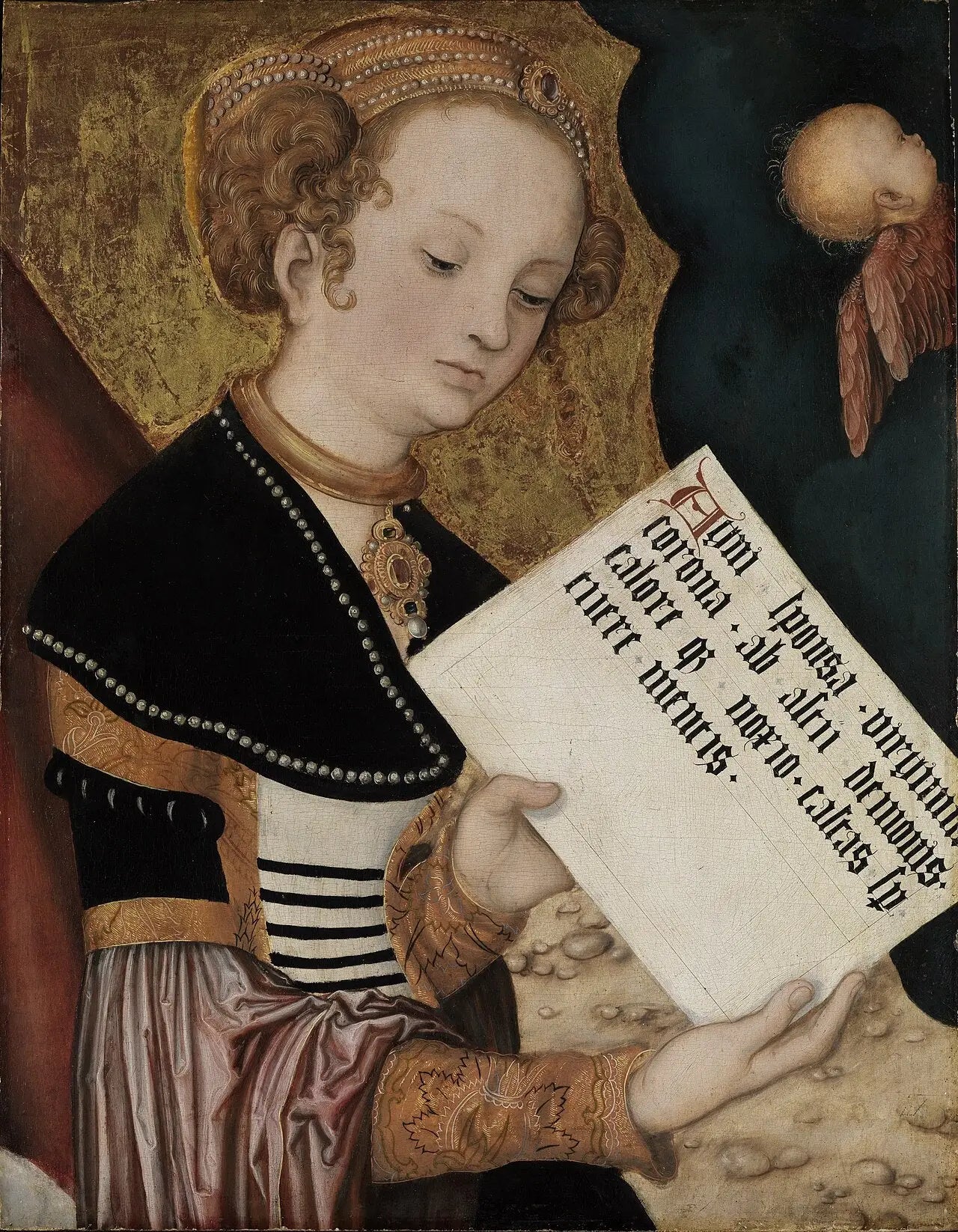 Retable de Prague Sainte (Agnès ?) avec un page - Lucas Cranach the Elder - Alpha Reproduction
