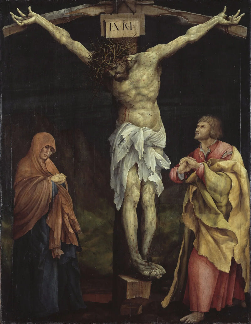 Retabel van Tauberbischofsheim: Christus aan het kruis met Maria en Sint-Jan - Matthias Grünewald