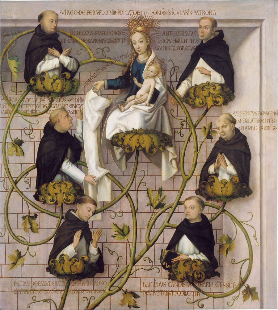 Dominicaanse altaarretabel van Frankfurt: Orde van de Dominicanen (bovenste deel) - Hans Holbein de Oudere