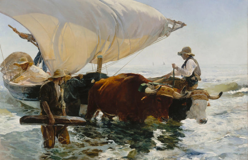 Terugkeer van de visserij: het slepen van de boot - Joaquín Sorolla