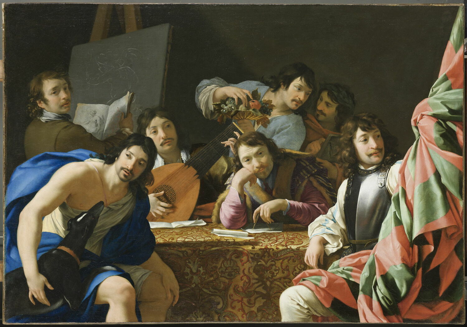 Réunion d'amis - Eustache Le Sueur image 1 copie de tableau peinte à la main