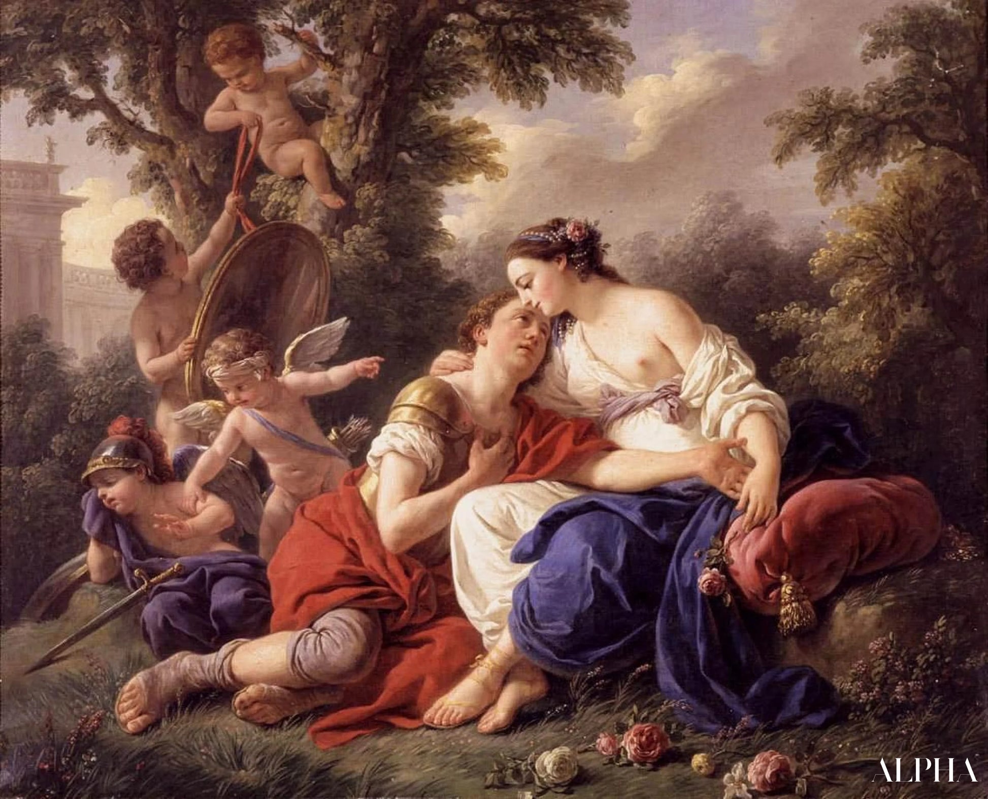 Rinaldo en Armida - Louis Jean François Lagrenée - Reproducties van schilderijen en hoogwaardige schilderkunst