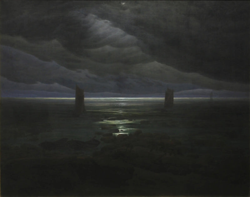 Kustlijn bij maanlicht - Caspar David Friedrich