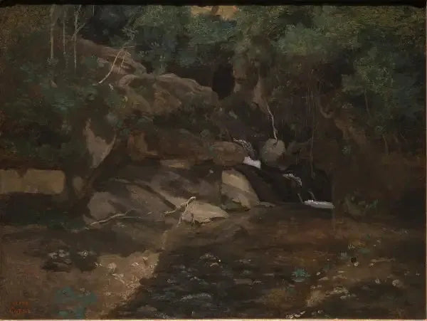 Rotsen aan de rand van een beek, Civita Castellana - Jean-Baptiste Camille Corot