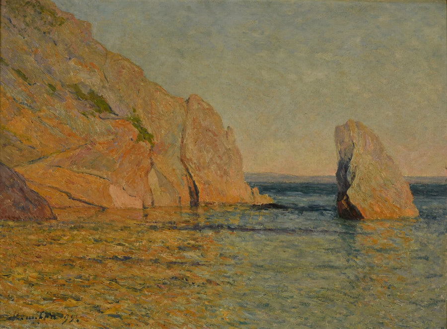 Rotsen bij zonsondergang - Maxime Maufra
