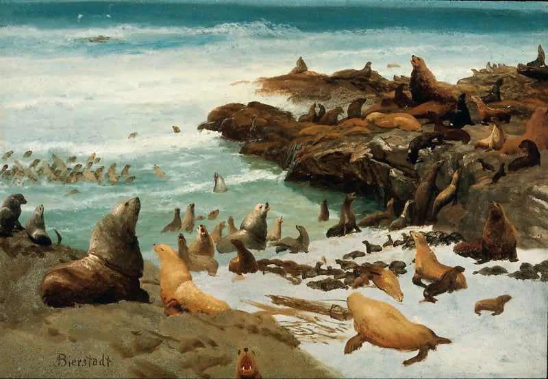 Rotsen van zeehonden, Farallons - Albert Bierstadt

Source:
Rochers des phoques, Farallons - Albert Bierstadt