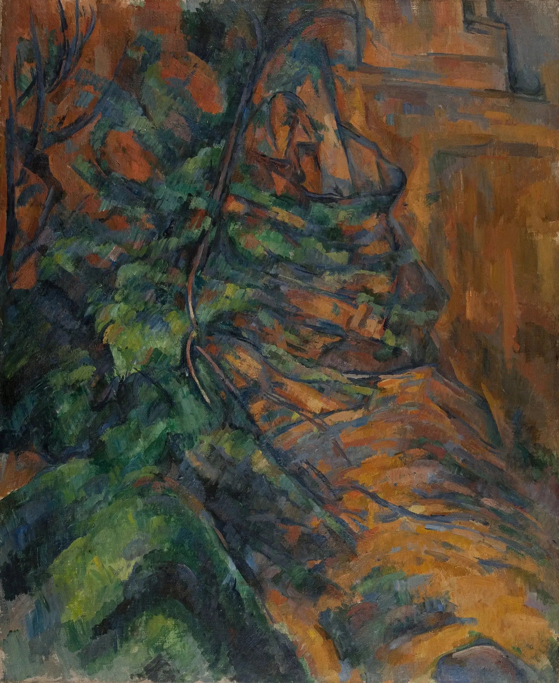 Rochers et branches à Bibémus - Paul Cézanne image 1 copie peinte à la main à l’huile