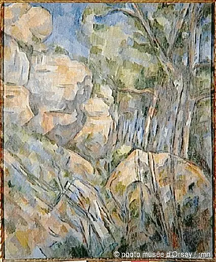 Rotsen bij de grotten boven het Château-Noir - Paul Cézanne