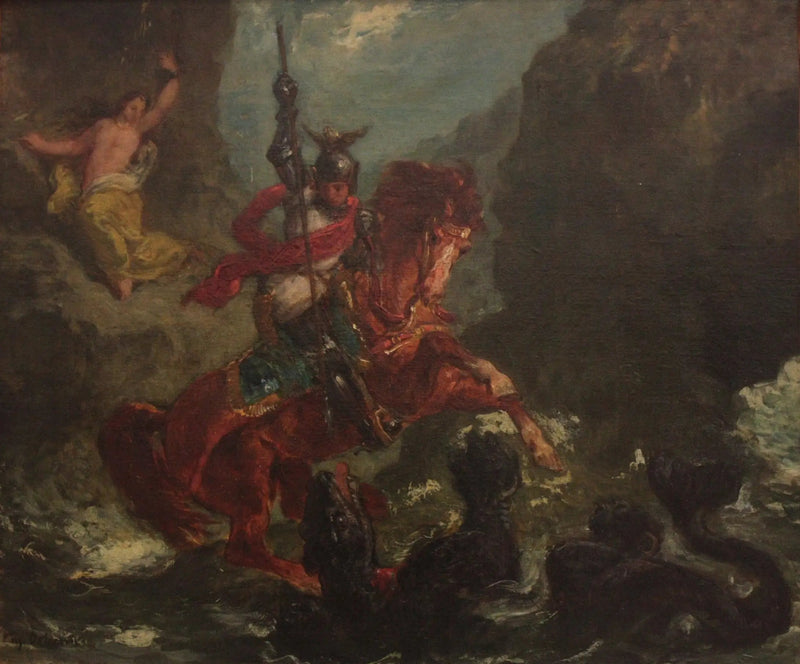 Roger die Angélique bevrijdt - Eugène Delacroix