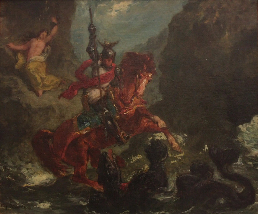 Roger die Angélique bevrijdt - Eugène Delacroix
