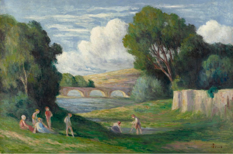 Rollebais, zwemmers bij de oever van de Seine - Maximilien Luce